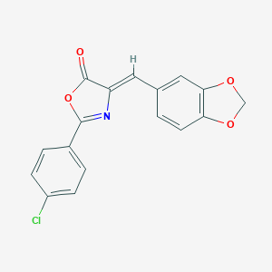 molecular formula C17H10ClNO4 B273815 2-(4-Chlorophenyl)-4-[3,4-(methylenedioxy)benzylidene]-2-oxazolin-5-one 