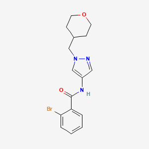 molecular formula C16H18BrN3O2 B2738151 2-溴-N-(1-((环丙烷-2H-吡喃-4-基)甲基)-1H-吡唑-4-基)苯甲酰胺 CAS No. 1788846-23-0