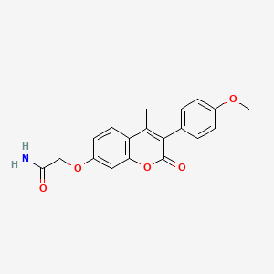 molecular formula C19H17NO5 B2738158 2-((3-(4-甲氧基苯基)-4-甲基-2-氧代-2H-香豆素-7-基)氧基)乙酰胺 CAS No. 869079-72-1