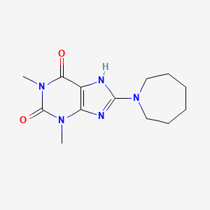 molecular formula C13H19N5O2 B2738160 8-(氮杂环戊烷-1-基)-1,3-二甲基-1H-嘧啶-2,6(3H,7H)-二酮 CAS No. 332116-03-7
