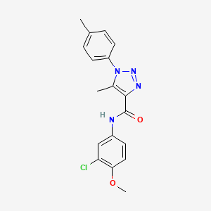 molecular formula C18H17ClN4O2 B2738161 N-(3-氯-4-甲氧基苯基)-5-甲基-1-(4-甲基苯基)三唑-4-羧酰胺 CAS No. 866871-84-3