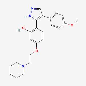 molecular formula C23H27N3O3 B2738190 2-(4-(4-methoxyphenyl)-1H-pyrazol-3-yl)-5-(2-(piperidin-1-yl)ethoxy)phenol CAS No. 1010868-46-8