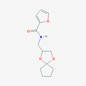 molecular formula C13H17NO4 B2738193 N-(1,4-dioxaspiro[4.4]nonan-2-ylmethyl)furan-2-carboxamide CAS No. 899958-57-7
