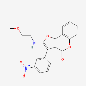 2-((2-methoxyethyl)amino)-8-methyl-3-(3-nitrophenyl)-4H-furo[3,2-c]chromen-4-one