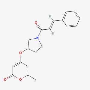 (E)-4-((1-cinnamoylpyrrolidin-3-yl)oxy)-6-methyl-2H-pyran-2-one