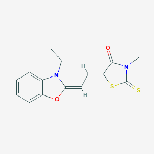 molecular formula C15H14N2O2S2 B273820 5-[2-(3-ethyl-1,3-benzoxazol-2(3H)-ylidene)ethylidene]-3-methyl-2-thioxo-1,3-thiazolidin-4-one 