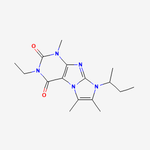 molecular formula C16H23N5O2 B2738207 3-Ethyl-1,6,7-trimethyl-8-(methylpropyl)-1,3,5-trihydro-4-imidazolino[1,2-h]pu rine-2,4-dione CAS No. 915930-45-9