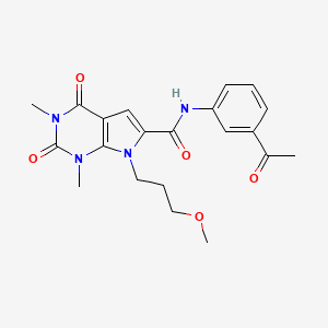 molecular formula C21H24N4O5 B2738213 N-(3-acetylphenyl)-7-(3-methoxypropyl)-1,3-dimethyl-2,4-dioxo-2,3,4,7-tetrahydro-1H-pyrrolo[2,3-d]pyrimidine-6-carboxamide CAS No. 1021092-39-6