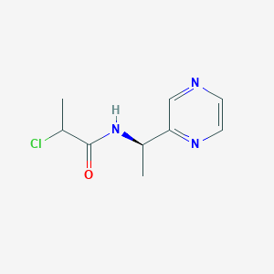 2-Chloro-N-[(1R)-1-pyrazin-2-ylethyl]propanamide