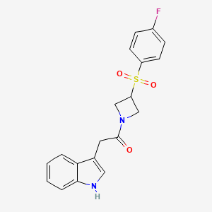 1-(3-((4-fluorophenyl)sulfonyl)azetidin-1-yl)-2-(1H-indol-3-yl)ethanone