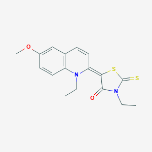molecular formula C17H18N2O2S2 B273822 3-ethyl-5-(1-ethyl-6-methoxy-2(1H)-quinolinylidene)-2-thioxo-1,3-thiazolidin-4-one 