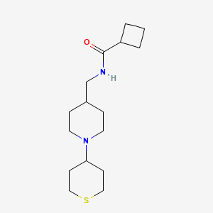N-((1-(tetrahydro-2H-thiopyran-4-yl)piperidin-4-yl)methyl)cyclobutanecarboxamide