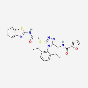 N-((5-((2-(benzo[d]thiazol-2-ylamino)-2-oxoethyl)thio)-4-(2,6-diethylphenyl)-4H-1,2,4-triazol-3-yl)methyl)furan-2-carboxamide