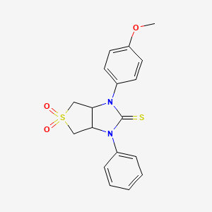 1-(4-methoxyphenyl)-3-phenyltetrahydro-1H-thieno[3,4-d]imidazole-2(3H)-thione 5,5-dioxide