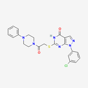 2-((1-(3-chlorophenyl)-4-hydroxy-1H-pyrazolo[3,4-d]pyrimidin-6-yl)thio)-1-(4-phenylpiperazin-1-yl)ethanone
