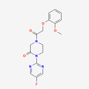 1-(5-Fluoropyrimidin-2-yl)-4-[2-(2-methoxyphenoxy)acetyl]piperazin-2-one