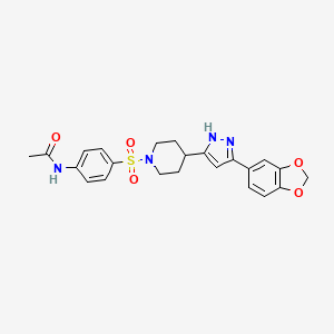 N-[4-[4-[3-(1,3-benzodioxol-5-yl)-1H-pyrazol-5-yl]piperidin-1-yl]sulfonylphenyl]acetamide