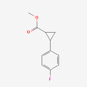 molecular formula C11H11FO2 B2738240 Methyl 2-(4-fluorophenyl)cyclopropanecarboxylate CAS No. 893751-08-1