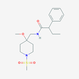 N-[(4-Methoxy-1-methylsulfonylpiperidin-4-yl)methyl]-2-phenylbutanamide