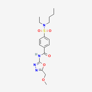 molecular formula C17H24N4O5S B2738249 4-[butyl(ethyl)sulfamoyl]-N-[5-(methoxymethyl)-1,3,4-oxadiazol-2-yl]benzamide CAS No. 850936-11-7
