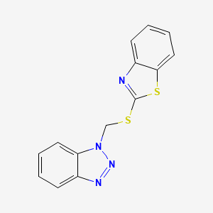 molecular formula C14H10N4S2 B2738252 2-(Benzotriazol-1-ylmethylsulfanyl)-1,3-benzothiazole CAS No. 156272-75-2