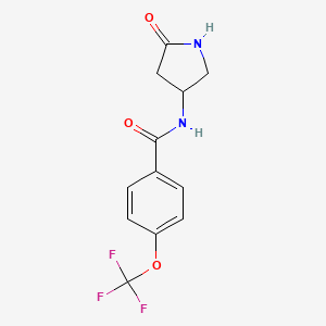 molecular formula C12H11F3N2O3 B2738257 N-(5-氧代吡咯啉-3-基)-4-(三氟甲氧基)苯甲酰胺 CAS No. 1351642-67-5