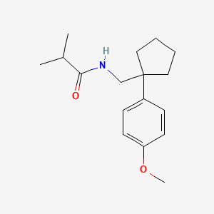 molecular formula C17H25NO2 B2738266 N-((1-(4-methoxyphenyl)cyclopentyl)methyl)isobutyramide CAS No. 1091395-86-6