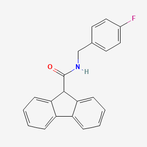 N-[(4-fluorophenyl)methyl]-9H-fluorene-9-carboxamide