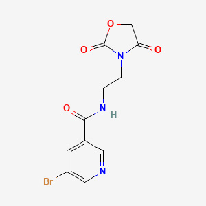 molecular formula C11H10BrN3O4 B2738280 5-溴-N-(2-(2,4-二氧代噁唑-3-基)乙基)烟酰胺 CAS No. 2034464-48-5