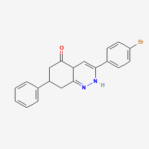 molecular formula C20H17BrN2O B2738284 3-(4-bromophenyl)-7-phenyl-4a,6,7,8-tetrahydro-2H-cinnolin-5-one CAS No. 634155-12-7
