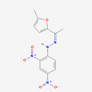 molecular formula C13H12N4O5 B273829 1-Methyl-5-[1-(2,4-dinitrophenylhydrazono)ethyl]furan 