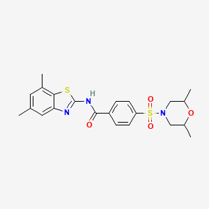 N-(5,7-dimethylbenzo[d]thiazol-2-yl)-4-((2,6-dimethylmorpholino)sulfonyl)benzamide