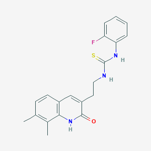 1-[2-(7,8-dimethyl-2-oxo-1H-quinolin-3-yl)ethyl]-3-(2-fluorophenyl)thiourea