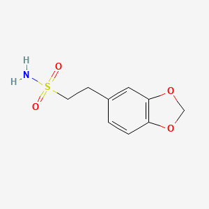 molecular formula C9H11NO4S B2738311 2-(1,3-苯并二氧杂环[5.4.0]十一烯-5-基)乙磺酰胺 CAS No. 2460750-96-1