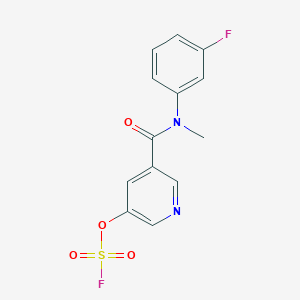 molecular formula C13H10F2N2O4S B2738327 3-[(3-Fluorophenyl)-methylcarbamoyl]-5-fluorosulfonyloxypyridine CAS No. 2418709-62-1