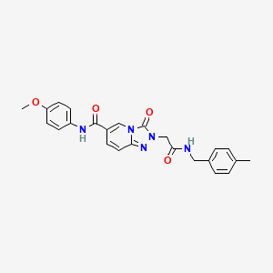 molecular formula C24H23N5O4 B2738329 N-(4-methoxyphenyl)-2-(2-((4-methylbenzyl)amino)-2-oxoethyl)-3-oxo-2,3-dihydro-[1,2,4]triazolo[4,3-a]pyridine-6-carboxamide CAS No. 1226447-96-6