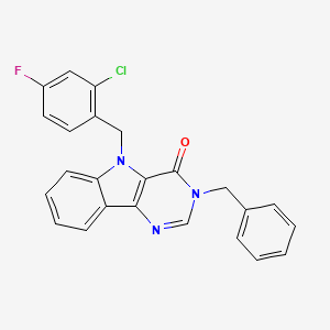 molecular formula C24H17ClFN3O B2738331 3-苄基-5-(2-氯-4-氟苯甲基)-3H-嘧啶并[5,4-b]吲哚-4(5H)-酮 CAS No. 1189946-45-9