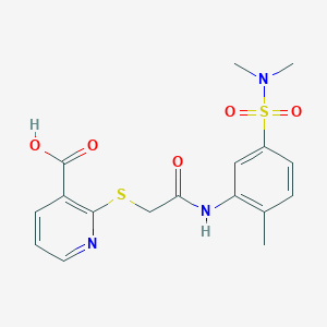 molecular formula C17H19N3O5S2 B2738333 2-[({[5-(Dimethylsulfamoyl)-2-methylphenyl]carbamoyl}methyl)sulfanyl]pyridine-3-carboxylic acid CAS No. 725716-30-3
