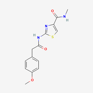 molecular formula C14H15N3O3S B2738336 2-(2-(4-甲氧基苯基)乙酰氨基)-N-甲基噻唑-4-甲酰胺 CAS No. 941882-10-6
