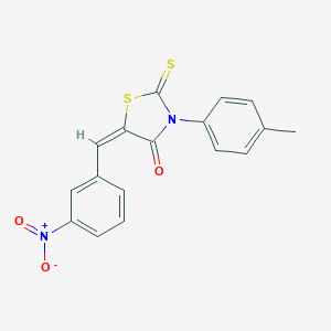molecular formula C17H12N2O3S2 B273834 5-{3-Nitrobenzylidene}-3-(4-methylphenyl)-2-thioxo-1,3-thiazolidin-4-one 
