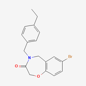 molecular formula C18H18BrNO2 B2738341 7-溴-4-(4-乙基苯甲基)-4,5-二氢-1,4-苯并噁唑啉-3(2H)-酮 CAS No. 1326889-32-0