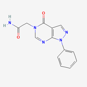 molecular formula C13H11N5O2 B2738343 2-(4-Oxo-1-phenylpyrazolo[3,4-d]pyrimidin-5-yl)acetamide CAS No. 852440-01-8