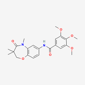 molecular formula C22H26N2O6 B2738352 3,4,5-trimethoxy-N-(3,3,5-trimethyl-4-oxo-2,3,4,5-tetrahydrobenzo[b][1,4]oxazepin-7-yl)benzamide CAS No. 921586-19-8