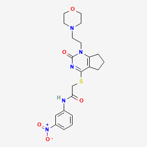 2-((1-(2-morpholinoethyl)-2-oxo-2,5,6,7-tetrahydro-1H-cyclopenta[d]pyrimidin-4-yl)thio)-N-(3-nitrophenyl)acetamide