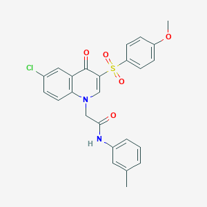 2-[6-chloro-3-(4-methoxyphenyl)sulfonyl-4-oxoquinolin-1-yl]-N-(3-methylphenyl)acetamide