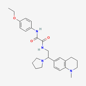 molecular formula C26H34N4O3 B2738365 N-(4-ethoxyphenyl)-N'-[2-(1-methyl-1,2,3,4-tetrahydroquinolin-6-yl)-2-pyrrolidin-1-ylethyl]ethanediamide CAS No. 921923-98-0