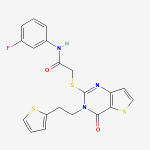 N-(3-fluorophenyl)-2-({4-oxo-3-[2-(thiophen-2-yl)ethyl]-3,4-dihydrothieno[3,2-d]pyrimidin-2-yl}sulfanyl)acetamide