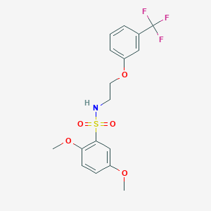 molecular formula C17H18F3NO5S B2738368 2,5-dimethoxy-N-(2-(3-(trifluoromethyl)phenoxy)ethyl)benzenesulfonamide CAS No. 1105222-15-8