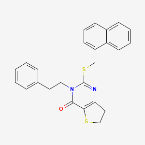 2-((naphthalen-1-ylmethyl)thio)-3-phenethyl-6,7-dihydrothieno[3,2-d]pyrimidin-4(3H)-one