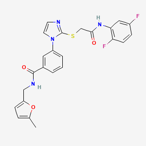 3-(2-((2-((2,5-difluorophenyl)amino)-2-oxoethyl)thio)-1H-imidazol-1-yl)-N-((5-methylfuran-2-yl)methyl)benzamide